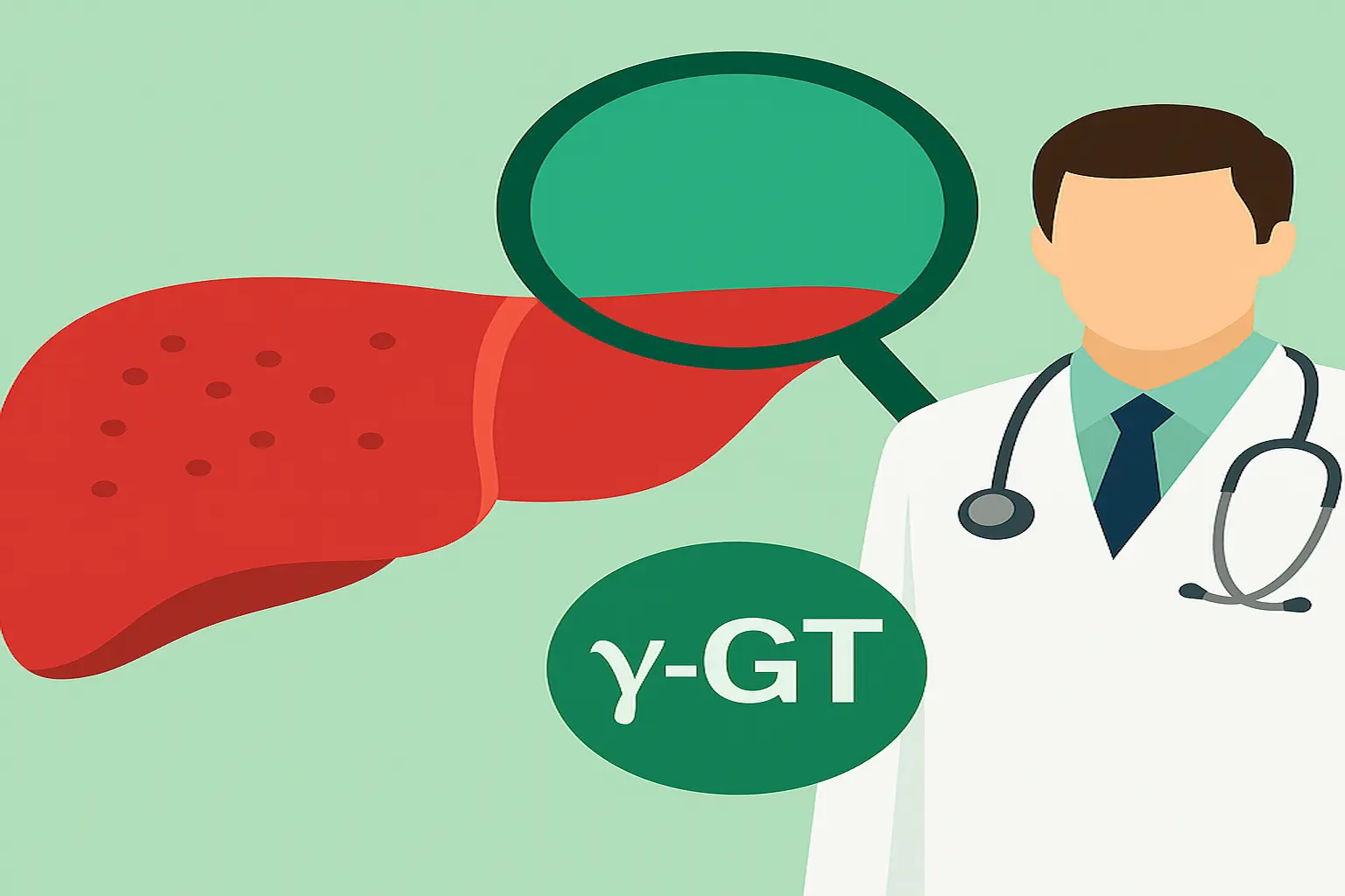Illustration du foie avec gamma GT élevé pour article médical